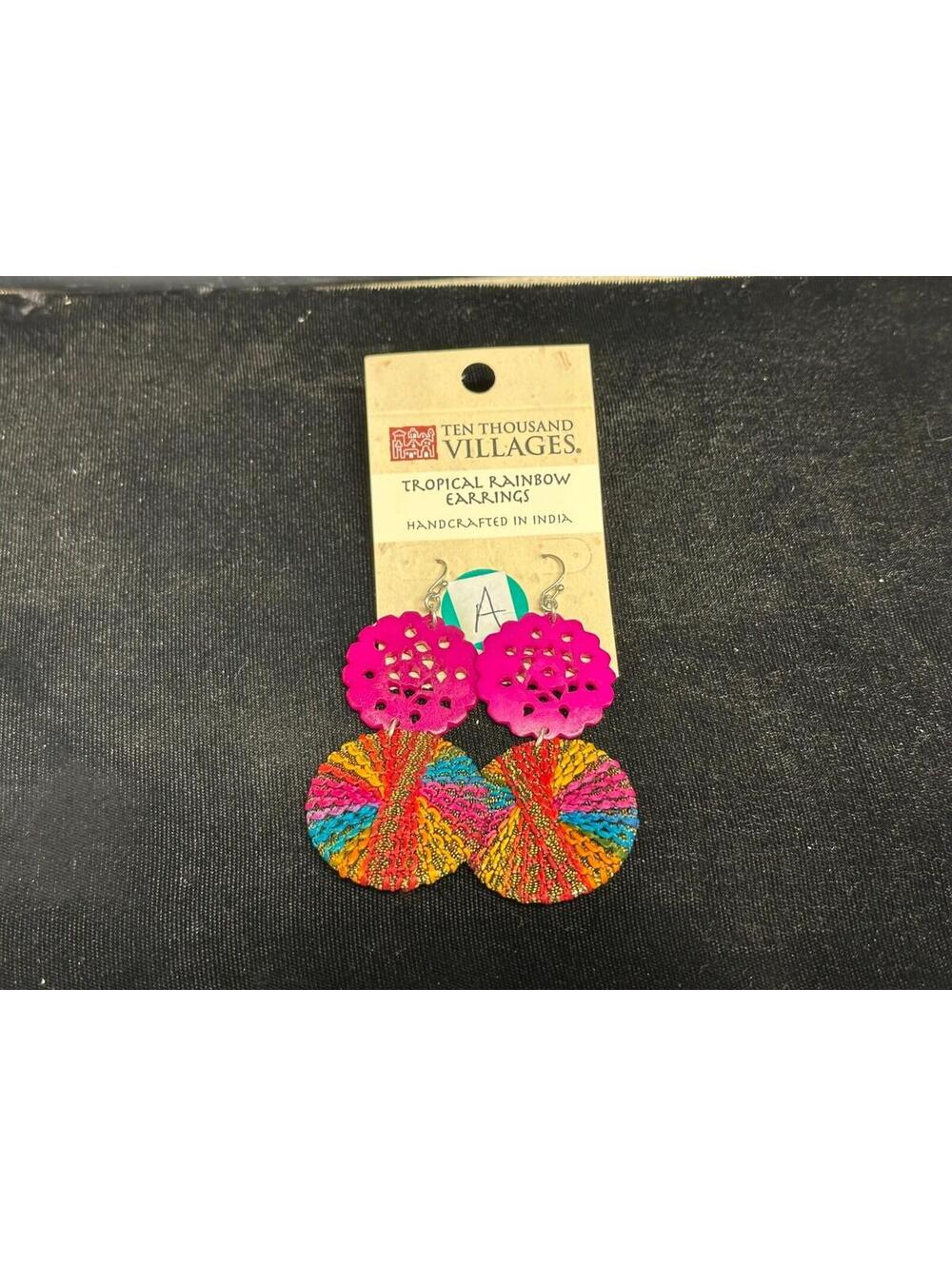 Ten Thousand Villages Tropical Rainbow Earrings New! Hand Crafted